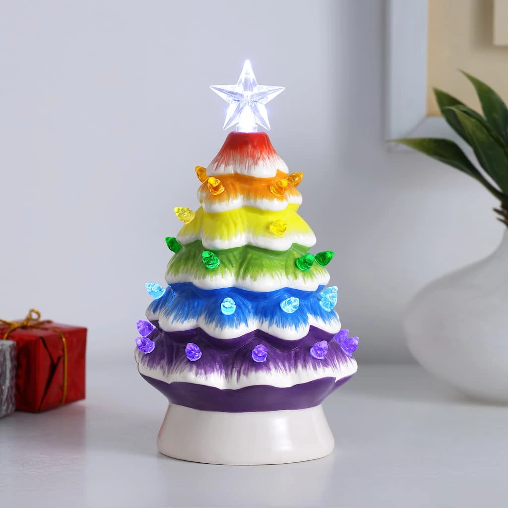 Discount 🤩 7" Nostalgic Ceramic Rainbow Tree by Mr. 🔔 Christmas ⌛ - Image 2