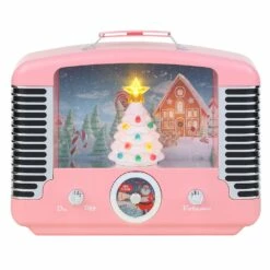 New 😉 12" Pink Nostalgic Tree Radio by Mr. 🎁 Christmas 🌟