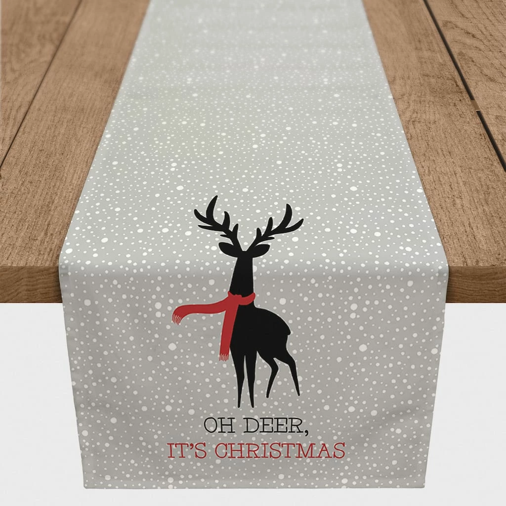 Outlet ⭐ 90" Oh Deer It's 🔔 Christmas Table Runner by Designs Direct 😀