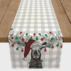 Flash Sale 🥰 72" 🎅 Christmas Lights Moose Table Runner by Designs Direct 🛒