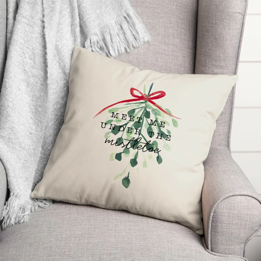 Brand new β¨ Meet Me Under the Mistletoe 18x18 Throw Pillow by Designs Direct β - Image 3