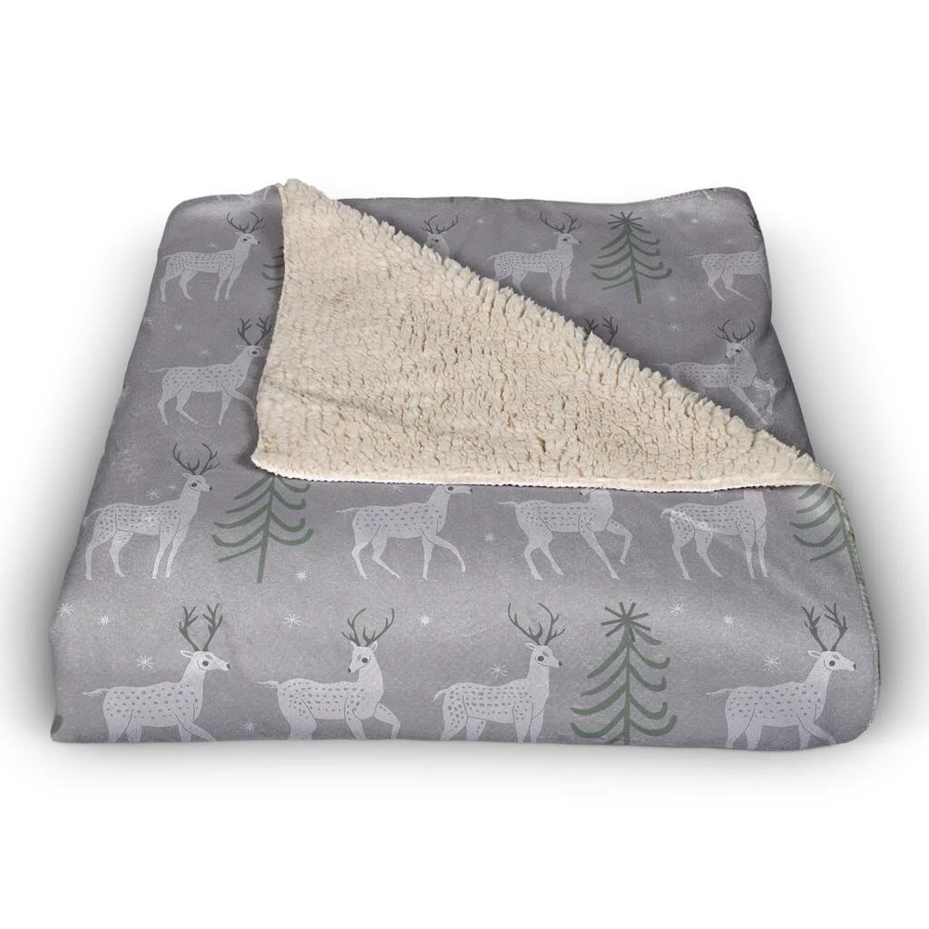 Cheap π― Deer and Tree Pattern 50x60 Sherpa Fleece Blanket by Designs Direct β¨ - Image 2