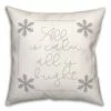 Budget ❤️ All is Calm All is Bright Snowflakes 18x18 Throw Pillow by Designs Direct 🌟