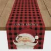Outlet 🎉 Santa Knows on Plaid 16x72 Poly Twill Table Runner by Designs Direct 👏