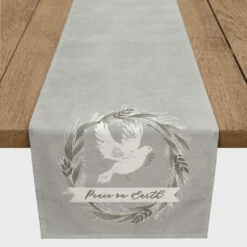 Discount ✨ Peace on Earth Dove 16x72 Poly Twill Table Runner by Designs Direct ❤️