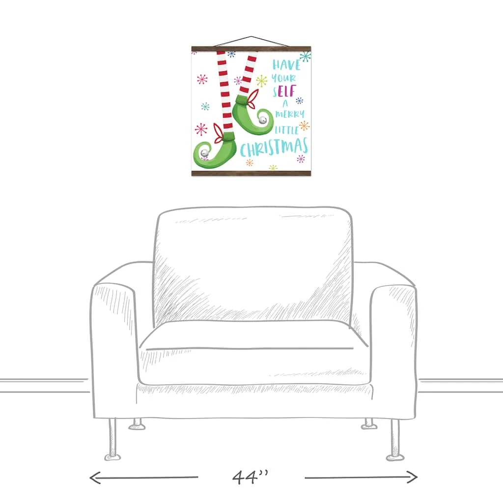 New π A Merry β Christmas Elf Teak Hanging Canvas Wall Art by Designs Direct π - Image 3