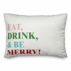 Discount 😀 Eat Drink and Be Merry 14x20 Throw Pillow by Designs Direct 💯