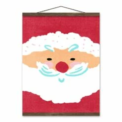 Wholesale 👍 Santa Face 16x20 Teak Hanging Canvas by Designs Direct 🤩
