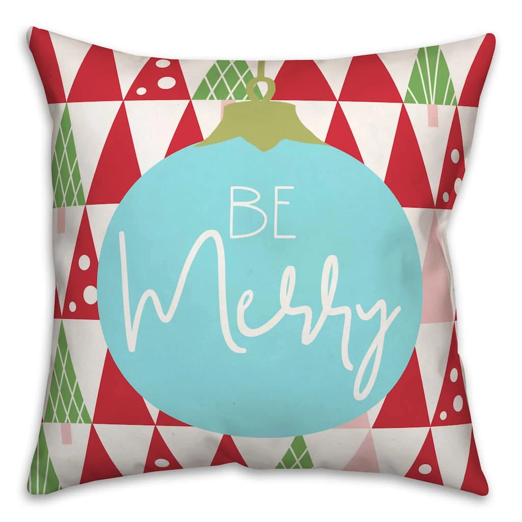 New π Be Merry 18x18 Throw Pillow by Designs Direct π₯°