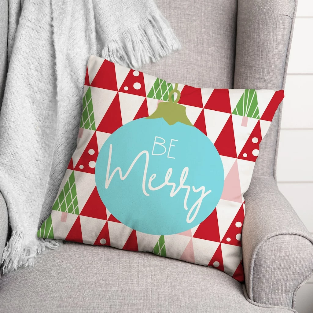 New π Be Merry 18x18 Throw Pillow by Designs Direct π₯° - Image 2