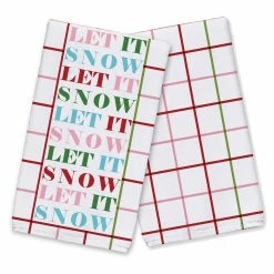 Discount 🥰 Let It Snow Grid Tea Towels - Set of 2 by Designs Direct 👏