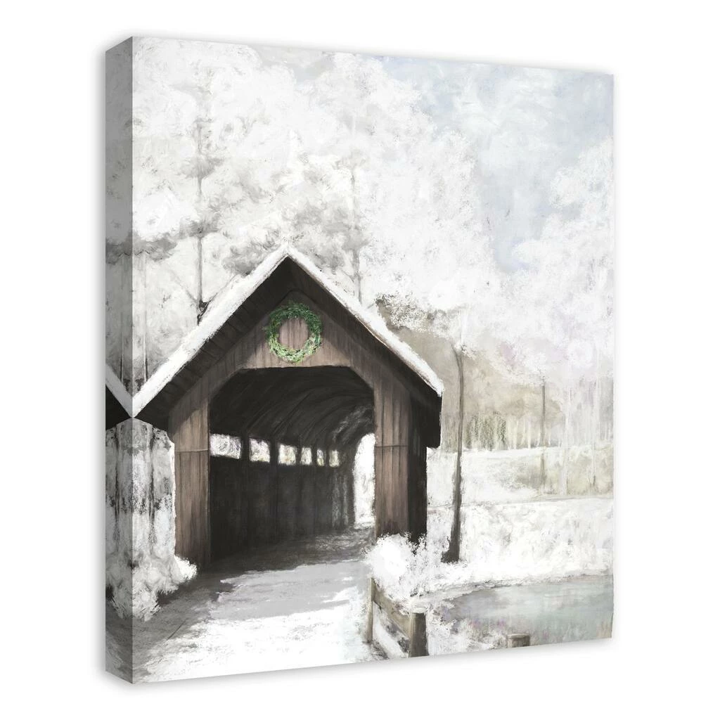 New π Covered Bridge In Winter 20x24 Canvas Wall Art by Designs Direct π― - Image 2