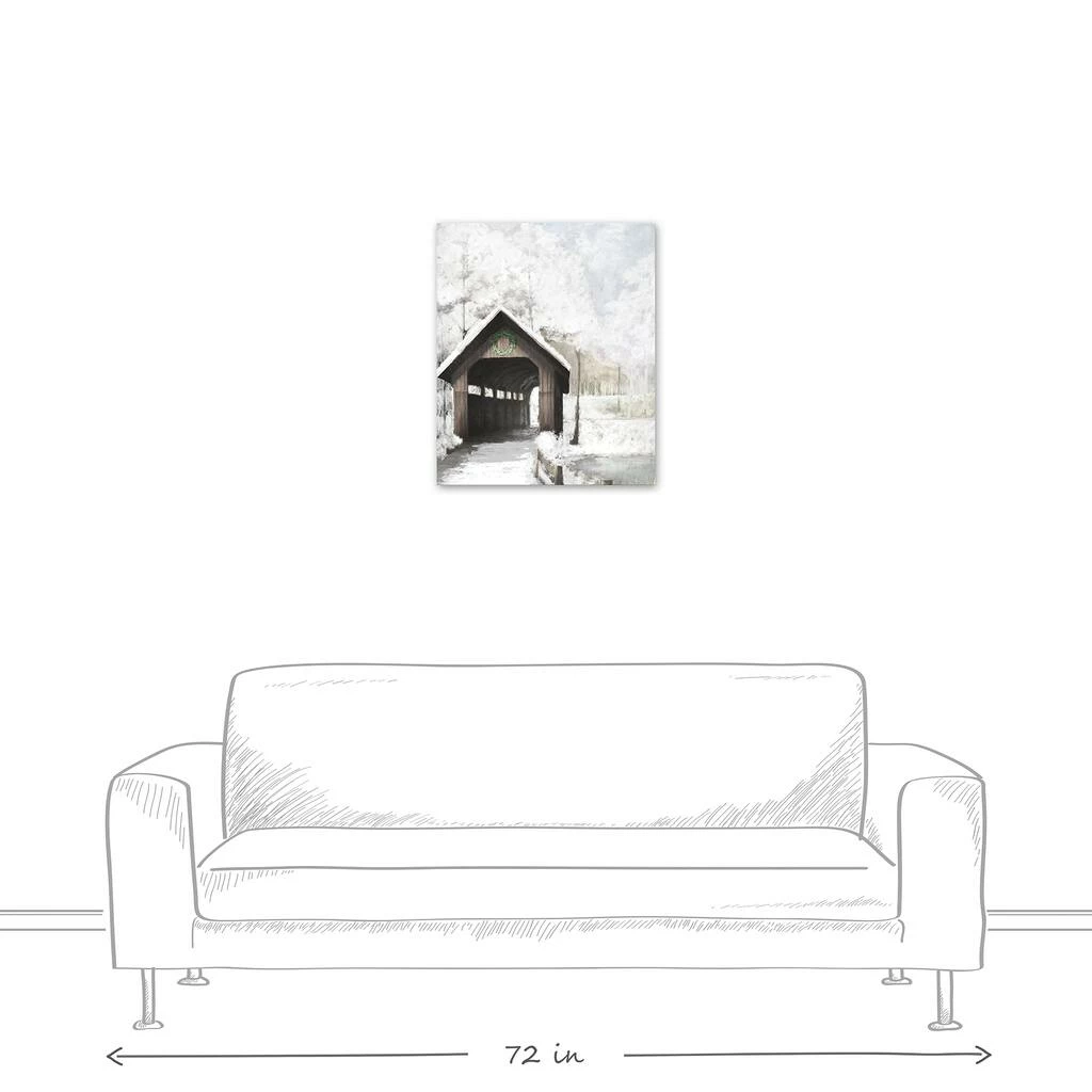 New π Covered Bridge In Winter 20x24 Canvas Wall Art by Designs Direct π― - Image 5