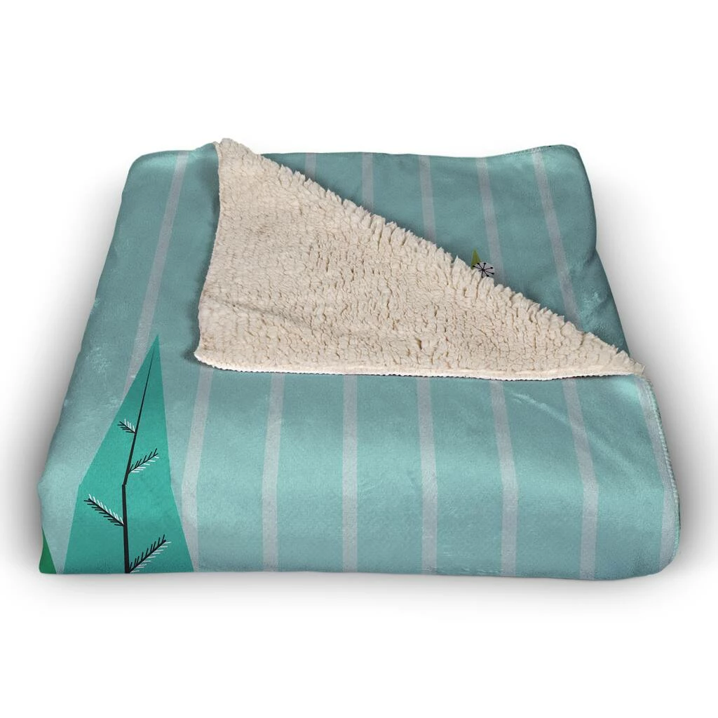 Flash Sale βοΈ Tis the Season Trees 50x60 Sherpa Fleece Blanket by Designs Direct π₯ - Image 3