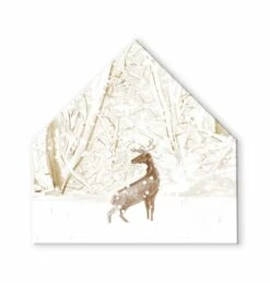 Brand new 🔥 Winter Deer Warm Colors 17x17 House Shaped Canvas by Designs Direct ⭐