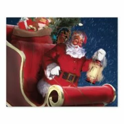Discount 🎉 Santa In Sleigh Painting 8x10 Tabletop Canvas by Designs Direct 😉