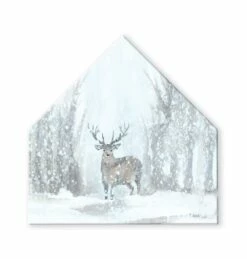 Cheapest 🎉 Deer In Winter 17x17 House Shaped Canvas by Designs Direct ⌛