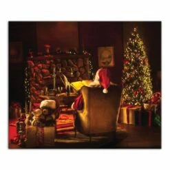 Discount ❤️ Santa By The Fireplace 24x20 Canvas Wall Art by Designs Direct 🔥