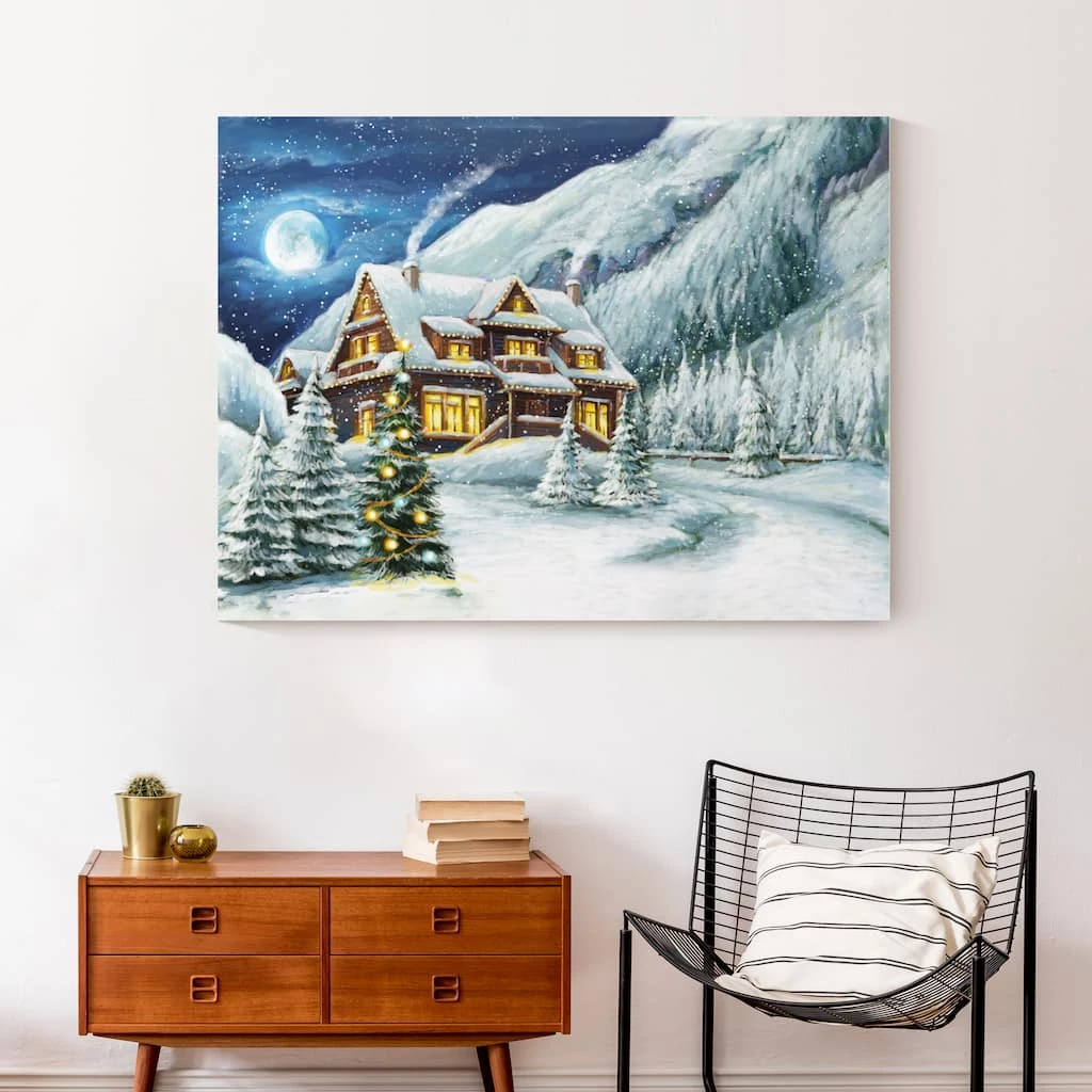 Buy π Cabin In The Mountains 40x30 Canvas Wall Art by Designs Direct π₯° - Image 4