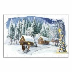 Brand new ✔️ Winter Town And Carriage 36x24 Canvas Wall Art by Designs Direct 🤩