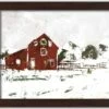 Wholesale 🔔 Christmas Snow on the Farm Walnut Framed Print Under Plexiglass by Designs Direct 😍