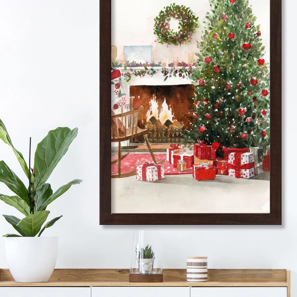 Coupon ✨ Christmas Morning Walnut Framed Print Under Plexiglass by Designs Direct ⭐ - Image 3