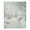 Outlet 🔥 Doe Walking In The Snow 50x60 Coral Fleece Blanket by Designs Direct 🌟