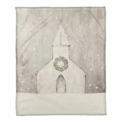 Cheapest ✔️ Gray Church 50x60 Coral Fleece Blanket by Designs Direct 🔔