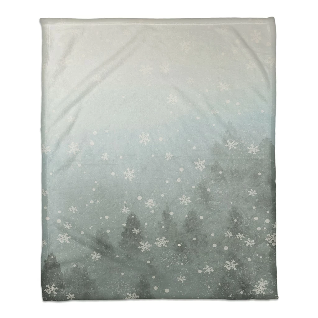 Promo ๐ฅ Winterwonderland Pines 50x60 Coral Fleece Blanket by Designs Direct ๐งจ