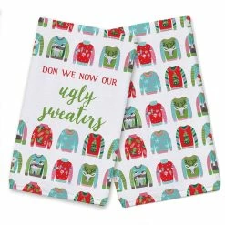 Brand new 🌟 Don Our Ugly Sweaters Tea Towels - Set of 2 by Designs Direct 💯