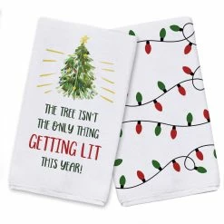 Best deal 👏 Getting Lit Xmas Tree Tea Towels - Set of 2 by Designs Direct 😍