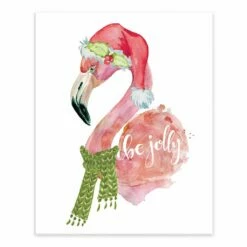Buy 👍 Be Jolly Flamingo 8x10 Tabletop Canvas by Designs Direct 😀
