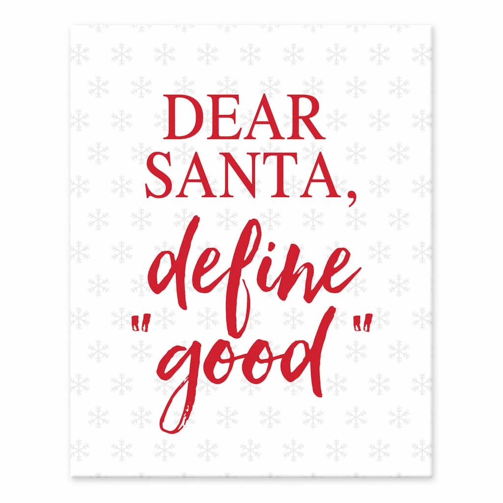 Best Pirce π€© Santa Define Good Snowflakes 8x10 Tabletop Canvas by Designs Direct π₯