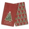 Wholesale ⭐ Oh 🎅 Christmas Tree on Red Background Tea Towel Set by Designs Direct 😉