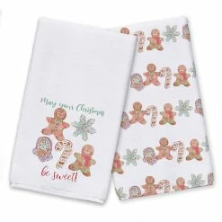 Discount 🥰 Sweet 🔔 Christmas Watercolor Cookies Tea Towel Set by Designs Direct ⌛