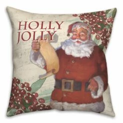 New 👏 Holly Jolly Santa 18x18 Throw Pillow by Designs Direct ✨