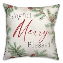 Cheapest ๐ Joyful Merry Blessed 18x18 Throw Pillow by Designs Direct โ