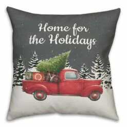 Top 10 💯 Home Holidays Truck 18x18 Throw Pillow by Designs Direct 🎁