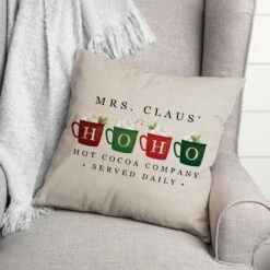 Brand new 🤩 Mrs Claus Hoho Cocoa 18x18 Throw Pillow by Designs Direct ✔️
