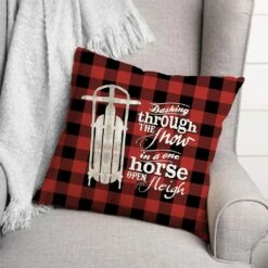 Top 10 ✨ One Horse Open Sleigh 18x18 Throw Pillow by Designs Direct 👍