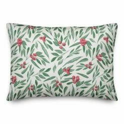 Best Pirce ⭐ Holly Berries 14x20 Throw Pillow by Designs Direct ⭐