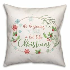 Brand new 💯 Beginning Look 🔔 Christmas 18x18 Throw Pillow by Designs Direct ⌛