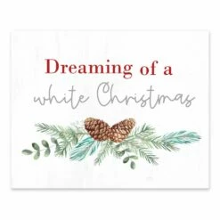 Budget ❤️ Dreaming of a White 🎁 Christmas Tabletop Canvas by Designs Direct 🎉