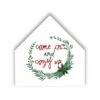 Brand new 🌟 Come In Cozy Wreath 12x12 House Shaped Canvas by Designs Direct 🛒