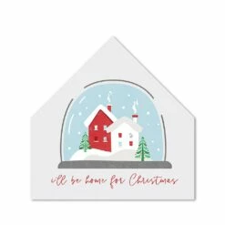 Budget 😍 Home 🎅 Christmas Snow Globe House Shaped Canvas by Designs Direct 🧨