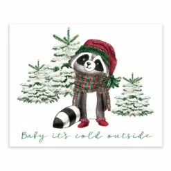 New 😉 Baby Cold Outside Raccoon 10x8 Tabletop Canvas by Designs Direct ⭐