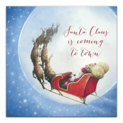 Budget 🔔 Santa Sleigh Painting Moon 16x16 Canvas Wall Art by Designs Direct 💯