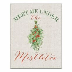 Coupon 🎉 Meet Under Mistletoe 11x14 Canvas Wall Art by Designs Direct ✨