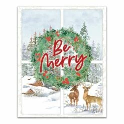Deals 💯 Be Merry Winter Window 16x20 Canvas Wall Art by Designs Direct 🌟