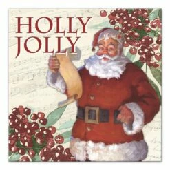 Hot Sale ๐ Holly Jolly Santa 20x20 Canvas Wall Art by Designs Direct ๐